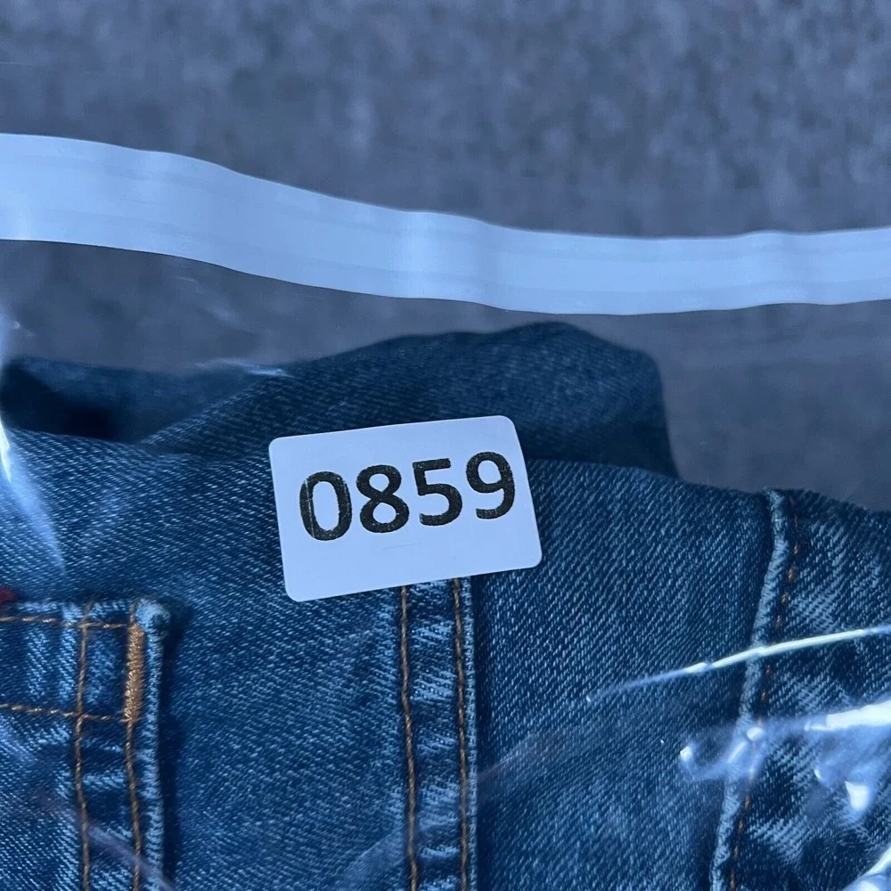 Levi's 505 Men's Straight Jeans 34x30 Blue Denim Cotton Messed Up‎ Zipper